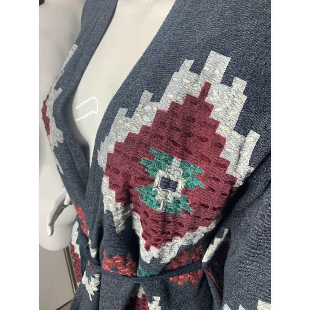 Lucky Brand Lucky Lotus Small Embroidered Open Front Cardigan Belted Boh… - Picture 8 of 8